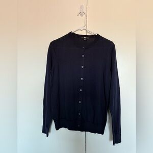 Uniqlo Cardigan, Size: L, Color: Navy, Great Condition